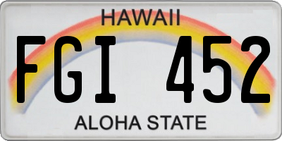 HI license plate FGI452