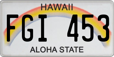 HI license plate FGI453