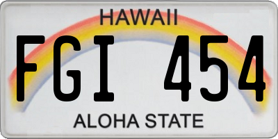 HI license plate FGI454