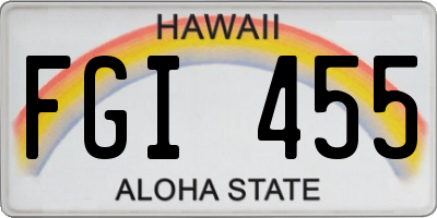 HI license plate FGI455