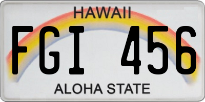 HI license plate FGI456