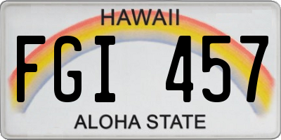 HI license plate FGI457
