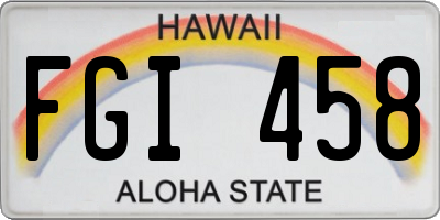 HI license plate FGI458
