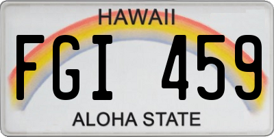 HI license plate FGI459