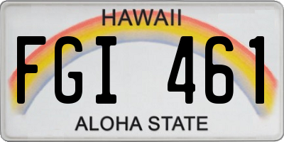 HI license plate FGI461