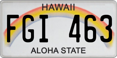 HI license plate FGI463