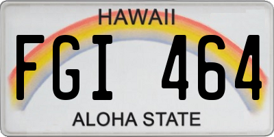 HI license plate FGI464