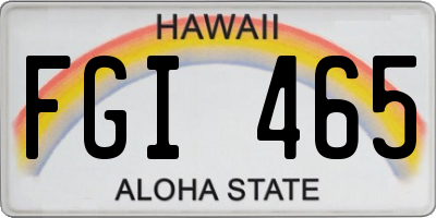 HI license plate FGI465