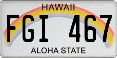 HI license plate FGI467