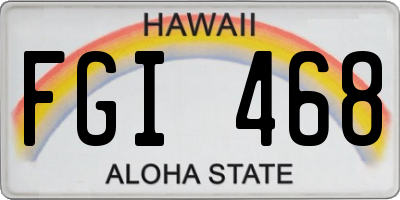 HI license plate FGI468