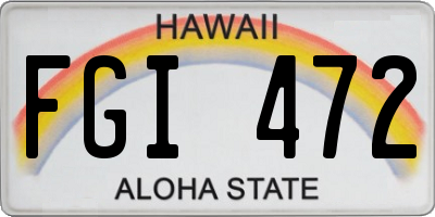 HI license plate FGI472
