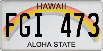 HI license plate FGI473