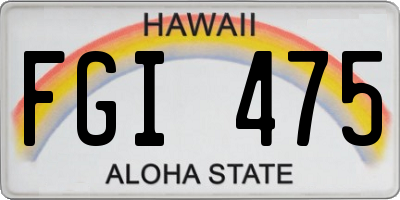 HI license plate FGI475