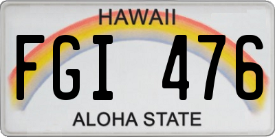 HI license plate FGI476