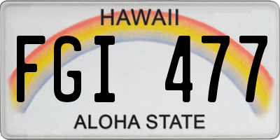 HI license plate FGI477