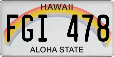 HI license plate FGI478