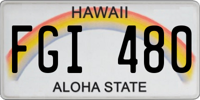 HI license plate FGI480
