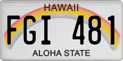 HI license plate FGI481