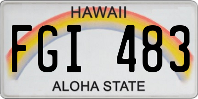 HI license plate FGI483