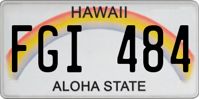 HI license plate FGI484