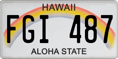 HI license plate FGI487