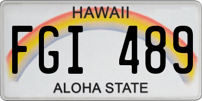 HI license plate FGI489