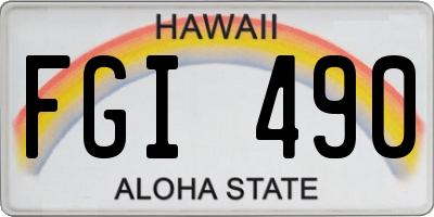 HI license plate FGI490