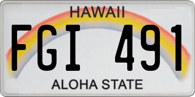 HI license plate FGI491