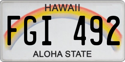 HI license plate FGI492