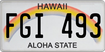 HI license plate FGI493