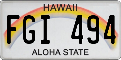HI license plate FGI494