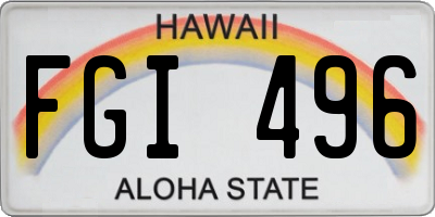 HI license plate FGI496