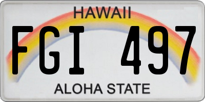 HI license plate FGI497