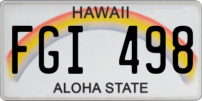HI license plate FGI498