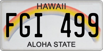 HI license plate FGI499
