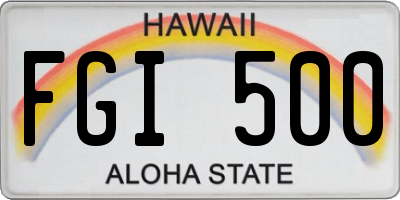 HI license plate FGI500