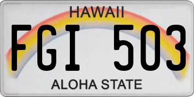 HI license plate FGI503