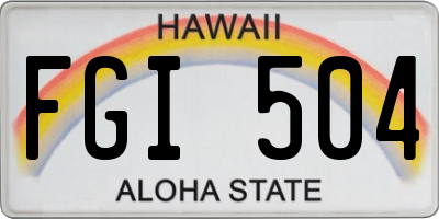 HI license plate FGI504