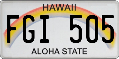 HI license plate FGI505