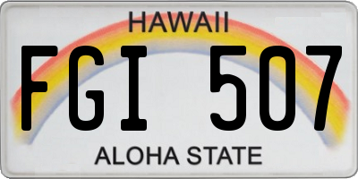 HI license plate FGI507