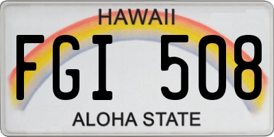 HI license plate FGI508