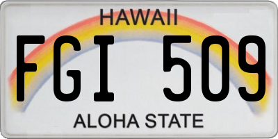 HI license plate FGI509