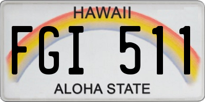 HI license plate FGI511