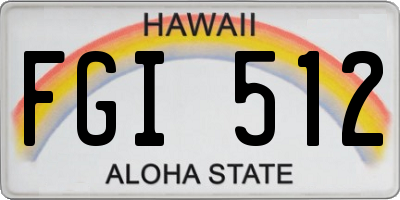 HI license plate FGI512