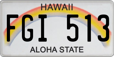 HI license plate FGI513
