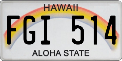 HI license plate FGI514