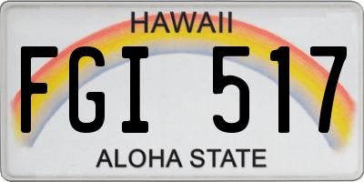 HI license plate FGI517