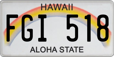 HI license plate FGI518