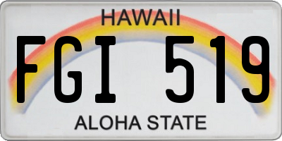 HI license plate FGI519