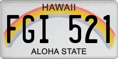 HI license plate FGI521